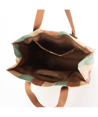 UNBILLION kakatoo ラフィアストライプカラーハンドルトート ナチュラルブラウン