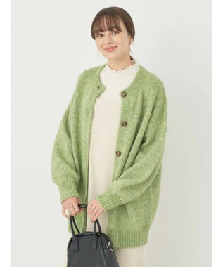 earth music&ecology ファンシーヤーンメランジカーディガン Green