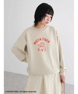 Green Parks ムジークタイガー／裏起毛プリントプルオーバー Beige