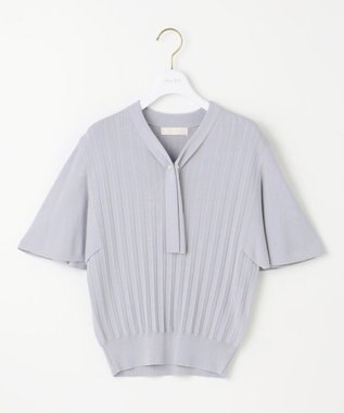 ANY SIS 【UVケア】ボウタイフレアスリーブ ニット ライトブルー