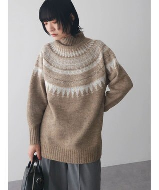 Green Parks 求心柄ニットプルオーバー Brown