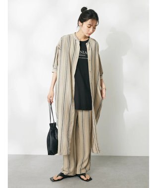 CRAFT STANDARD BOUTIQUE リネンレーヨンストライプワンピース