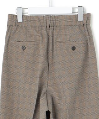 23区 【洗える】ドライ2WAYストレッチ チェック ワイドパンツ ダークブラウン系