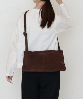russet 【2025AW新作】スエード横長ショルダーバッグ(CE-1578) D.Brown