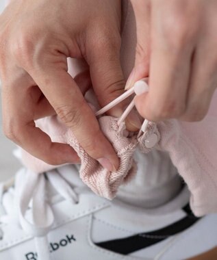 WEGO 【ウエストゴム】リボンカーゴスウェットパンツ ピンク