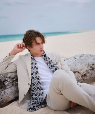 JOSEPH ABBOUD 【清涼/ストレッチ】ストレッチリネンシャンブレー ジャケット アイボリー系