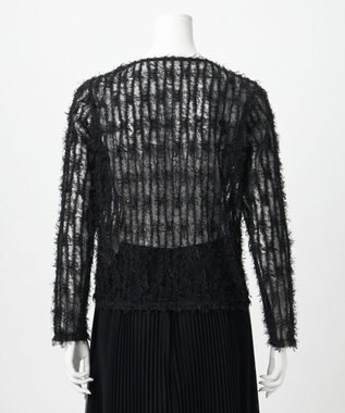 23区 【GOLD LABEL】フェザーチュール クルーネック カーディガン ブラック
