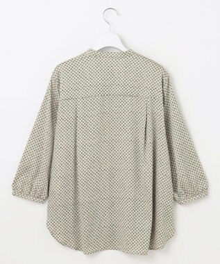 自由区 L 【カタログ掲載・セットアップ対応・洗える】サテンアムンゼンバンドカラー ブラウス サンドベージュ系