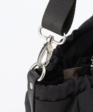 LA BAGAGERIE 【MONICA】サイドギャザー2WAYトートバッグ Mサイズ ブラック