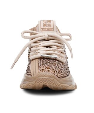 STEVE MADDEN MISTICA ビジューアクセントボリュームスニーカー ブロンズゴールド