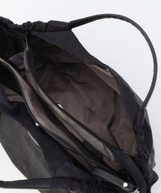 LA BAGAGERIE 【MONICA】サイドギャザー2WAYトートバッグ Mサイズ ブラック