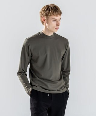 JOSEPH HOMME ハイゲージベアスムース　モックネック長袖Ｔシャツ ダークグリーン系
