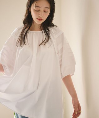 #Newans 【ANSWER for ほど甘トレンド】タックスリーブブラウス ホワイト系