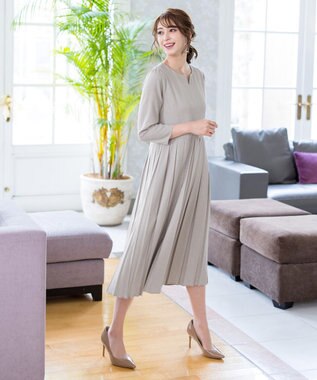 Tiaclasse 【洗える】プリーツワンピース グレー