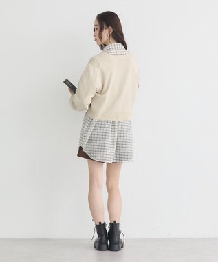 earth music&ecology ロゴ刺繍カーディガン Ivory