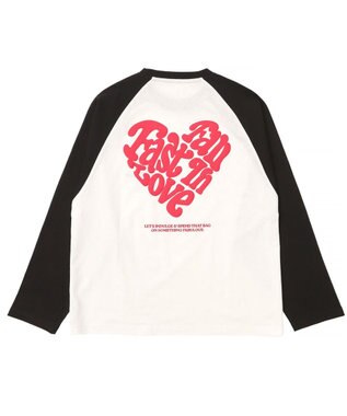 WEGO ラグランハートグラフィックT（LS） ホワイト