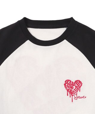 WEGO ラグランハートグラフィックT（LS） ホワイト