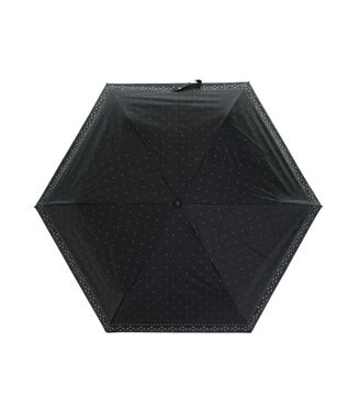 MOONBAT 晴雨兼用日傘 折りたたみ傘 ドット×幾何花／遮光 遮熱 UV ブラック