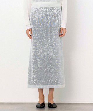NAVE 【Nave・洗える】シアーニット スカート ホワイト系