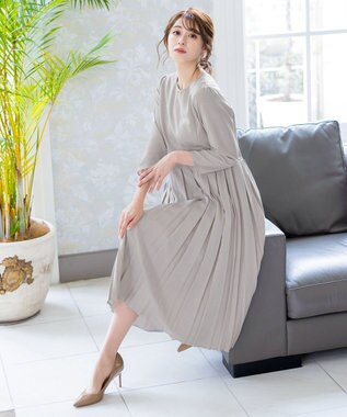 Tiaclasse 【洗える】プリーツワンピース グレー