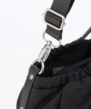 LA BAGAGERIE 【MONICA】サイドギャザー2WAYトートバッグ Mサイズ ブラック