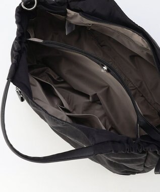 LA BAGAGERIE 【MONICA】サイドギャザー2WAYトートバッグ Mサイズ ブラック