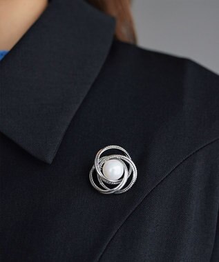 Tiaclasse サークルパールブローチ シルバー