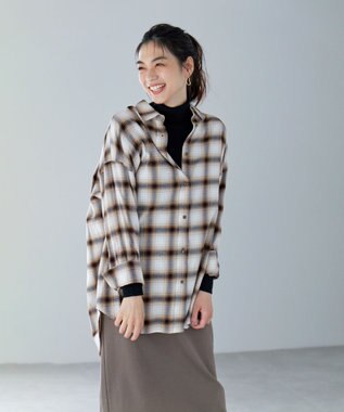 ANY オンブレーチェックシャツ オフチェック