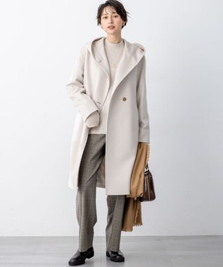 23区 【洗える】ピュアカシミヤ フレア ニット ベージュ系