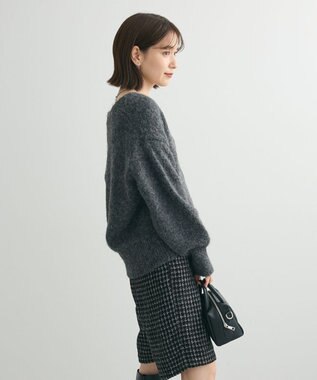 Green Parks 毛ふきシャギーＶネックカーディガン Dark Gray