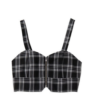 WEGO ジップビスチェ ブラックチェック1