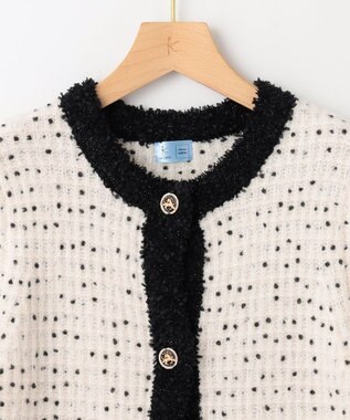 組曲 S 【組曲×setsuko sagittaire】サジテール釦ツイードニットジャケット アイボリー系
