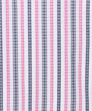 J.PRESS MEN 【Aero Weave】クールマックスサッカー ストライプ シャツ / B.D. ピンク系1