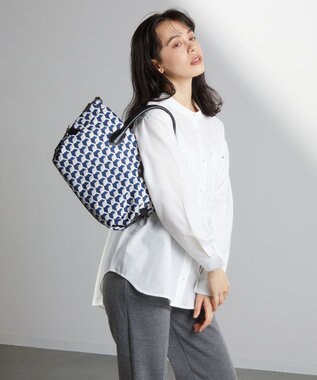 Y'SACCS キュービックモノグラム　2WAYトート　Sサイズ ネイビー