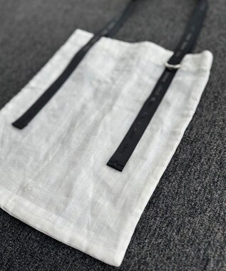 ICB 【A4サイズ収納可】ロゴハンドルトートバッグ オフホワイト系シャドーストライプ