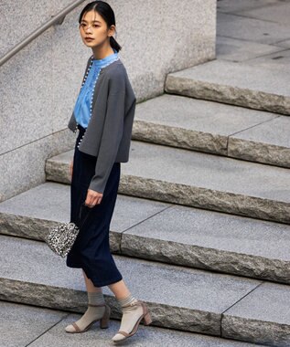 組曲 レースコンビタックディテール ブラウス サックスブルー系