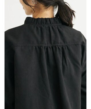 Green Parks スウェード調ギャザーブルゾン Black