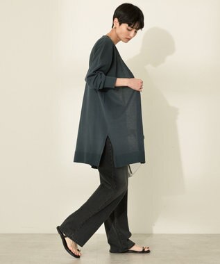 AMERICAN HOLIC ウォッシャブルVネックロングカーディガン Navy