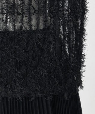 23区 【GOLD LABEL】フェザーチュール クルーネック カーディガン ブラック