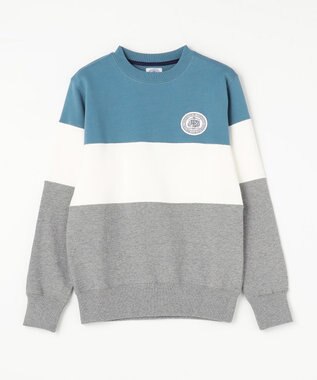 J.PRESS KIDS 【140-170cm】COMBI トリコロール トレーナー ブルー×グレー系