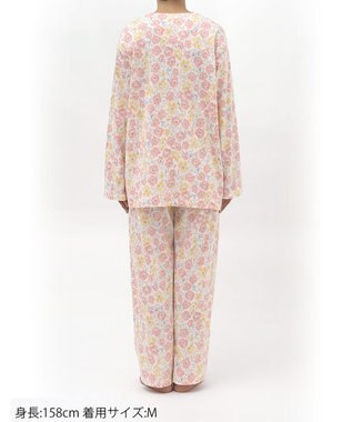 Wing パジャマ 綿100%(本体) スムース素材 長袖 長ズボン レディース EP6018 ウイング／ワコール ピンク