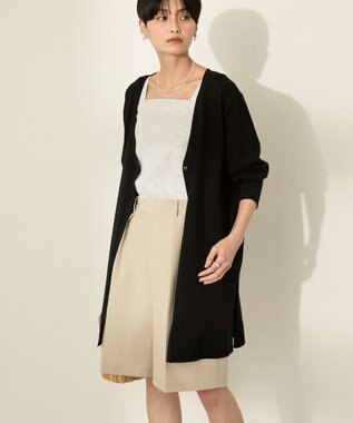 AMERICAN HOLIC ウォッシャブルVネックロングカーディガン Black