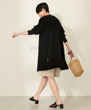 AMERICAN HOLIC ウォッシャブルVネックロングカーディガン Black