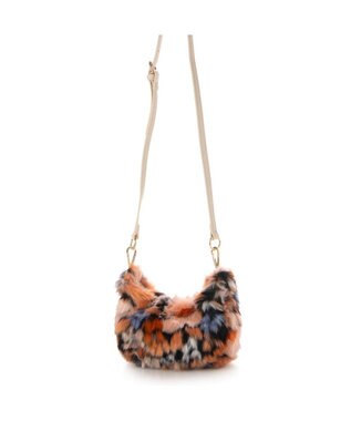 UNBILLION カシュカシュ cachecache / 花柄エコファーチェーンショルダー ピンク