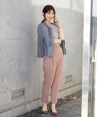 Tiaclasse 【小倉優子さん着用・洗える】カラーテーパードパンツ ピンク