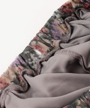 ANY KIDS 花柄 チュール フレア スカート ライトグレー系