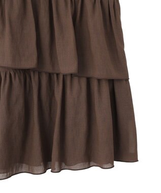 YECCA VECCA アシメラッフルスカート Brown
