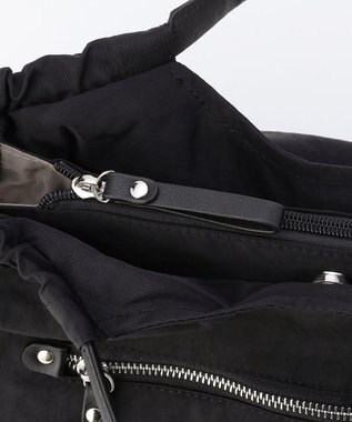 LA BAGAGERIE 【MONICA】サイドギャザー2WAYトートバッグ Mサイズ ブラック