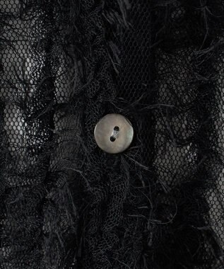 23区 【GOLD LABEL】フェザーチュール クルーネック カーディガン ブラック