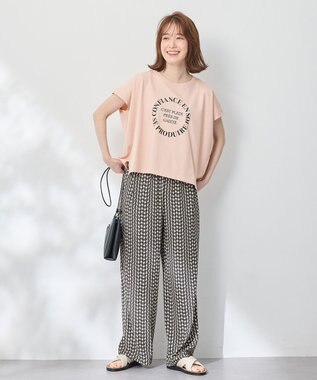 ANY フレンチスリーブロゴTシャツ ピンク